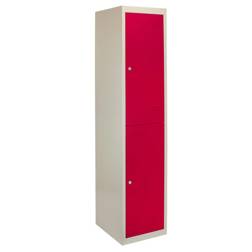 Red steel door lockers 45cm - steel, 2