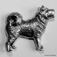 Husky Pewter Pin Brooch -