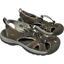 KEEN Men’s Brown Leather Outdoor Sandals UK 8 Waterproof Hiking Walking Summer