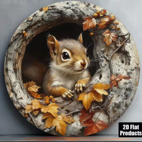 Squirrel garden plaque wooden - garden,