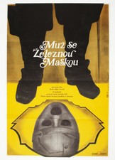 Original Large Movie Poster Man in Iron Mask 1978 Czech VTG Print 1970s Posters