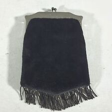 DENTS Flapper 20' Retro Velvet Ornate Frame Twist Clasp Purse Clutch Bead Fringe