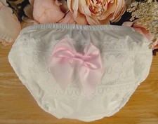 Baby Girl White Ivory Lace Frilly Pants Knickers Christening Occasion 0-6-12-18m