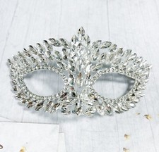 Silver masquerade mask, Clear