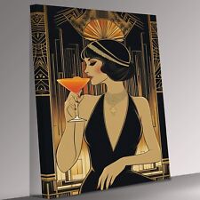 Art Deco Ladies Night Out Vintage Art Deco Canvas Print Wall Art Picture
