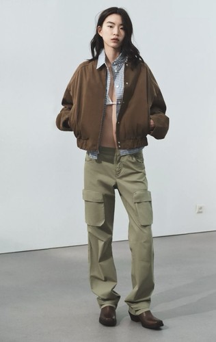 Zara brown padded bomber - zara,