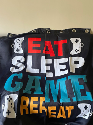 Eat sleep game repeat eyelet - repeat,