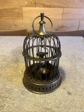 Vintage solid brass birdcage - brass,