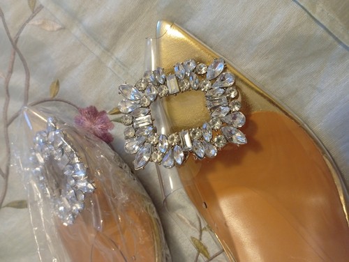 Stunning clear diamonte heels - clear,