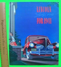 1941 LINCOLN ZEPHYR V-12 DLX 8-pg COLOR CATALOG Brochure CONVERTIBLE COUPE Xlnt