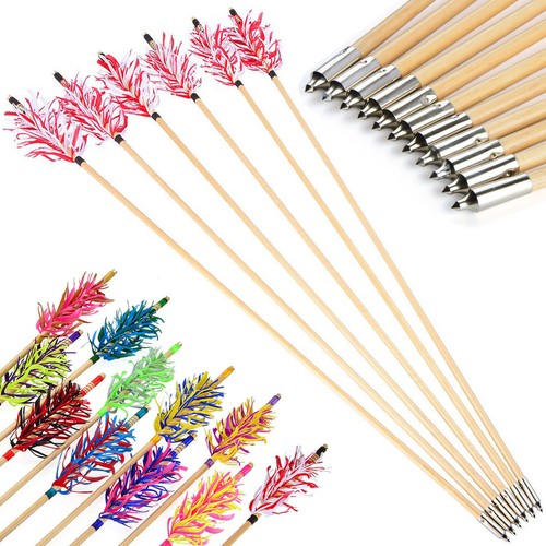 6pcs wooden arrows flu - wooden, flu-flu