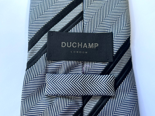 Duchamp silk tie silver - silver, and