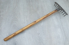 Vintage short handle Rake children's hand RAKE Small Childs lightweight rake.