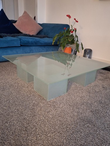 Italian frosted glass table - frosted,