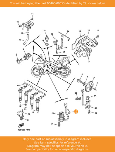 Yamaha clamp 90465 08053 oem - yamaha, clamp,