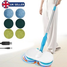 Electric Floating Mop Rechargeable Cordless Floor Cleaner with 6 Cleaning Pads!