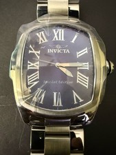 Invicta Lupah Mens 47MM Blue Dial Special Edition Silver Steel Watch