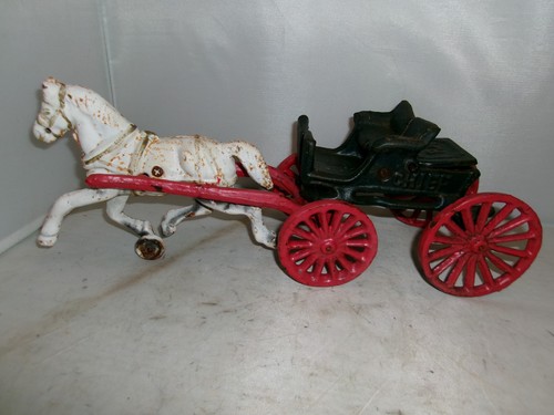 Vintage cast iron horse drawn - iron, horse-drawn