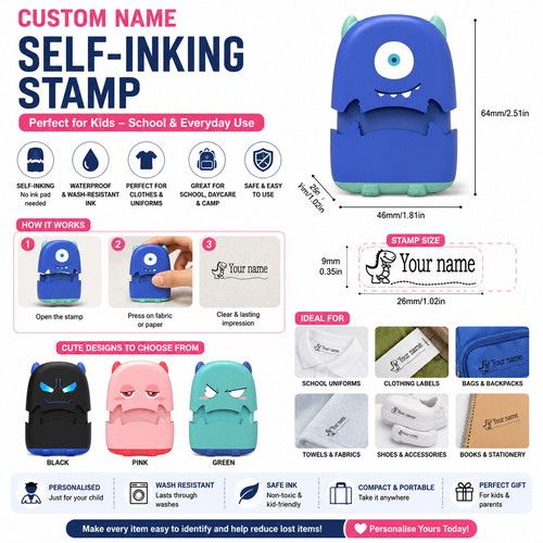 Custom name stamp self - stamp, inking