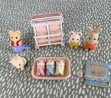 Sylvanian Baby Mixed Bundle Including Mouse Triplets & Double Pushchair