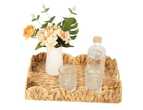 Rectangle wicker scalloped - ,