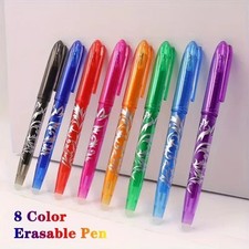 8X Black Erasable Pens Rub Out