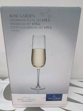 Villeroy and Boch 1748  Rose Garden set of 4 Champagne Flutes new 