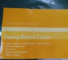 THE GARDEN COLLECTION GREEN PVC SWING SEAT COVER, NEW IN PACKET, ZIP SIDES