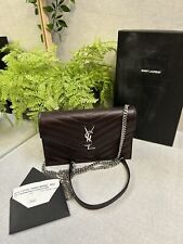 YSL Cassandra Matelasse Black Tulip Flap Chain WOC Bag