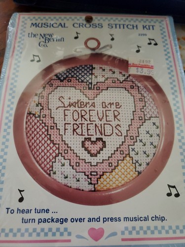 Vintage musical cross stitch - musical,