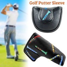 Golf Putter Head Cover Mallet Blade Headcover Protector Magnetic Cover Black New