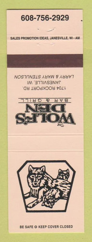 Matchbook cover the wolf - matchbook,