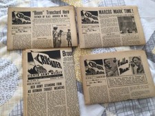 FOUR ORIGINAL EIGHTH ARMY DATE 1942 WORLD WAR TWO WEEKLY NEWSHEET PAPER PHOTOS E