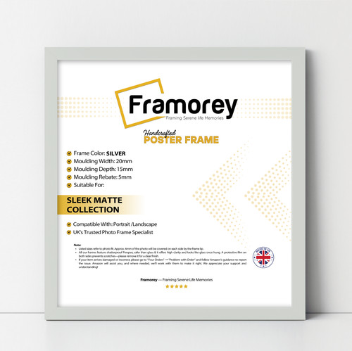 Square photo frame black white - black,