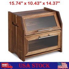 Wooden Bread Box, Double Layer