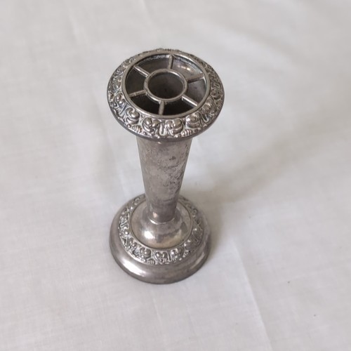 Vintage silver plated bud vase - plated,