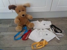 build a bear workshop bundle-cute brown puppy dog+karate outfit with 5 belts