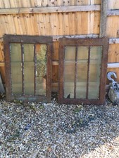Antique Industrial Cast Iron Windows (pair) refurb / repurpose