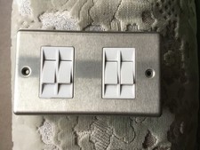 4 Gang Silver Tenby Two way  Wall Scwjotch