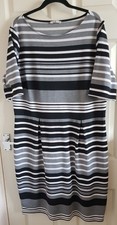 TU Sainsbury's Black, Grey & White Striped Dress - size 20