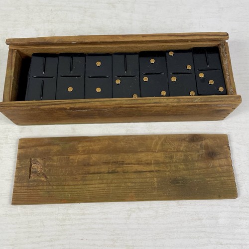 Vintage domino set wooden - vintage,