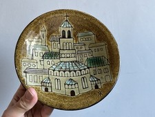 Ceramic Wall Plate With Church Building Christian Marked