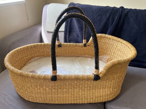 Natural bolga moses basket - bolga,