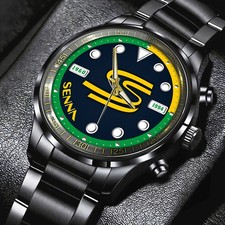 Ayrton Senna Black Stainless Steel Watch