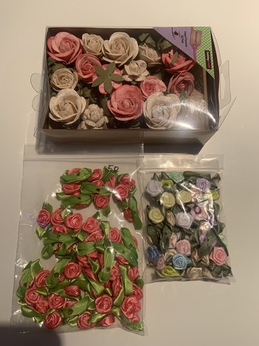 Bundle rose buds satin ribbon - bundle,