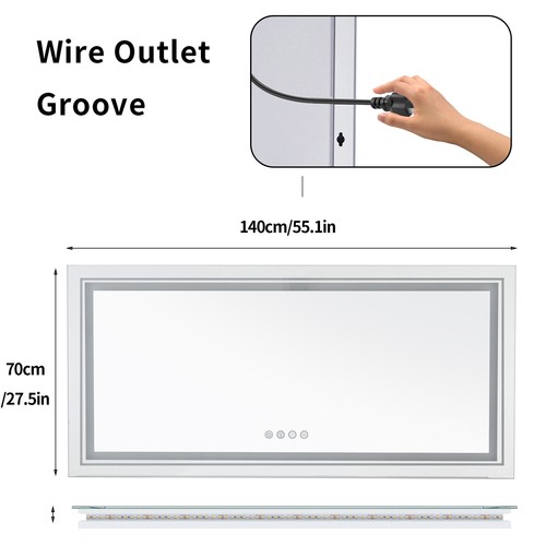 Large led bathroom - large, mirror