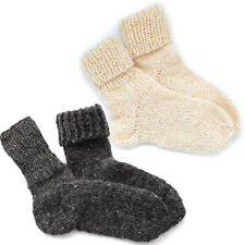 Natural Pure Sheep Wool Hand Made Knitted Socks Wellington Hiking Walking Boots 