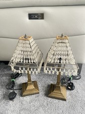 2x Table Lamps Bedroom beaded