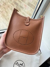 Brand New Hermes Mini Evelyne Gold with Gold Hard Ware GHW Full Set
