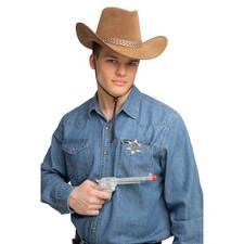 COWBOY GUN + BADGE Prop Wild West Gun Rodeo Western Unisex Cowboys Adult Plastic
